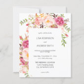 Budget Roze Blush Floral White 2 Weddenschap (Voorkant)