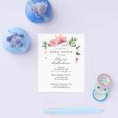 Budget Roze Blush White Floral 1C Vrijgezellenfees Flyer (Enkel)