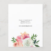 Budget Roze Blush White Floral Vrijgezellenfeest F Flyer (Achterkant)
