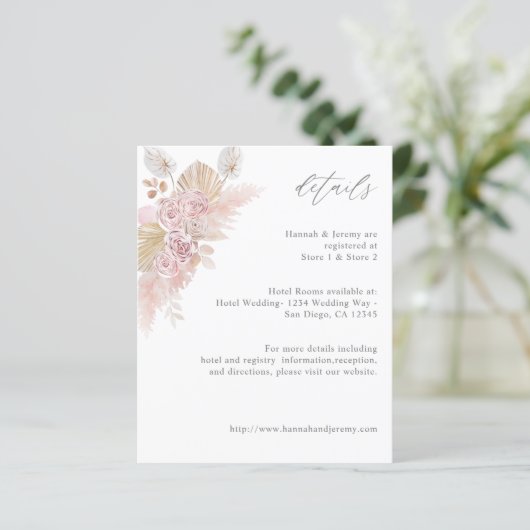 Budget Roze Boho Bloemendetails (Staand voorkant)