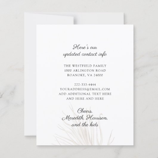 Budget Roze Boho Rozen Nieuw Adres Kaart (Achterkant)