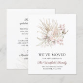 Budget Roze Boho Rozen Nieuw Adres Kaart (Voorkant / Achterkant)