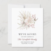 Budget Roze Boho Rozen Nieuw Adres Kaart (Voorkant)