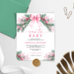 Budget Roze Bow Christmas Santa Baby shower Uitnod<br><div class="desc">*** Gelieve H138 in te voeren in de winkel zoeken naar alle overeenkomende items *** Of bezoek onze Pink Bow Christmas Collectie. *** Dit hoogwaardige ontwerp is gemakkelijk aan te passen aan uw baby shower kleuren, stijlen en thema. Klik voor verdere aanpassingen op de link Bewerken met de ontwerptool en...</div>