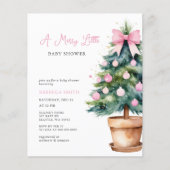 Budget Roze Bow Kerst Vrolijk Klein Baby shower (Voorkant)