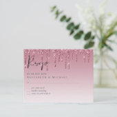 BUDGET roze bruidbruinbruidend RSVP Briefkaart (Staand voorkant)