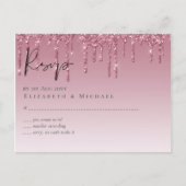 BUDGET roze bruidbruinbruidend RSVP Briefkaart (Voorkant)