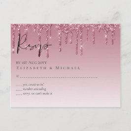 BUDGET roze bruidbruinbruidend RSVP Briefkaart