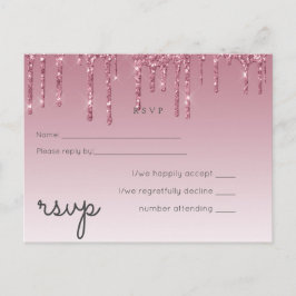 BUDGET roze bruidbruinbruidend RSVP Uitnodiging Briefkaart