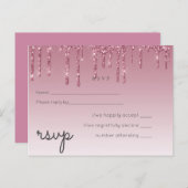 BUDGET roze bruidbruinbruidend RSVP Uitnodiging Briefkaart (Voorkant / Achterkant)