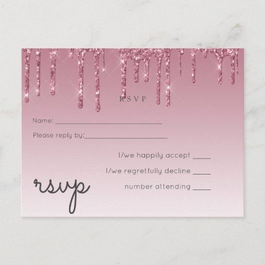 BUDGET roze bruidbruinbruidend RSVP Uitnodiging Briefkaart (Voorkant)