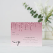 BUDGET roze bruidbruinbruidend RSVP Uitnodiging Briefkaart (Staand voorkant)