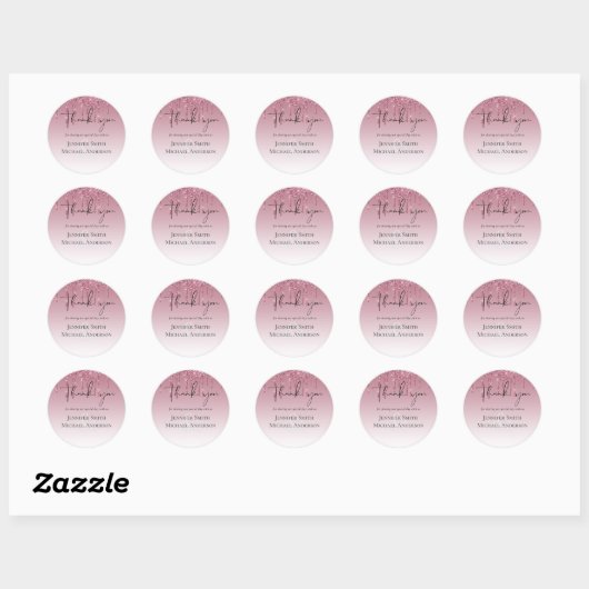 BUDGET Roze bruidsbruideweddenschap Ronde Sticker (Vel)