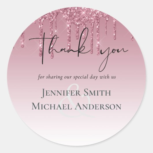 BUDGET Roze bruidsbruideweddenschap Ronde Sticker (Voorkant)