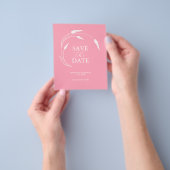 Budget Roze Bruiloft Save The Date Flyer (Hand)