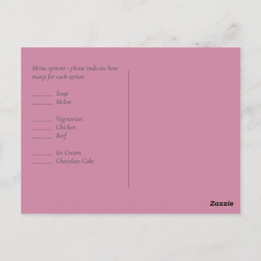 BUDGET Roze bruinbruin Briefkaart (Achterkant)
