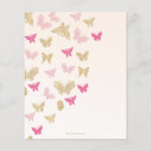 Budget roze Butterflies Baby shower Uitnodiging (Achterkant)