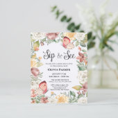 Budget roze Butterfly Girl Baby Sip en zie Invite (Staand voorkant)