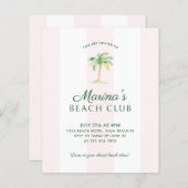 BUDGET Roze Cabana Stripe Beach Club Verjaardag (Voorkant / Achterkant)