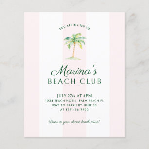 BUDGET Roze Cabana Stripe Beach Club Verjaardag