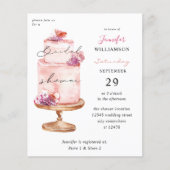 Budget Roze Cake Bruidsdouche Flyer (Voorkant)