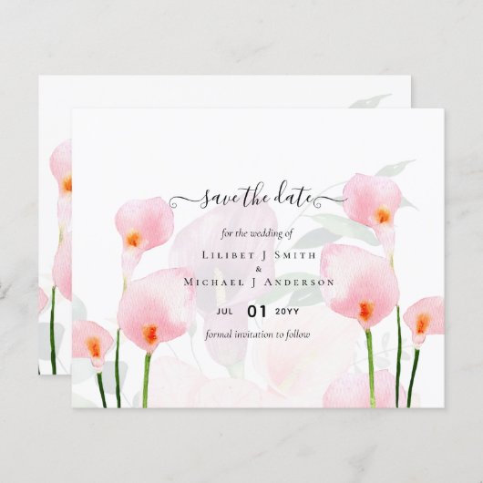 BUDGET Roze Calla Lily Weddenschap Opslagdatum QR- (Voorkant / Achterkant)