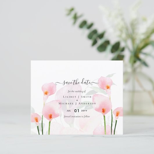 BUDGET Roze Calla Lily Weddenschap Opslagdatum QR- (Staand voorkant)