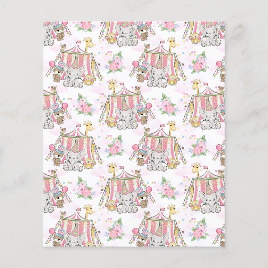 Budget Roze Carnaval Circus Kind 1e verjaardag (Achterkant)