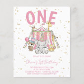 Budget Roze Carnaval Circus Kinder 1e Verjaardag (Voorkant)
