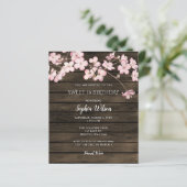 Budget roze Cherry Blossom zoete 16 Uitnodiging (Staand voorkant)