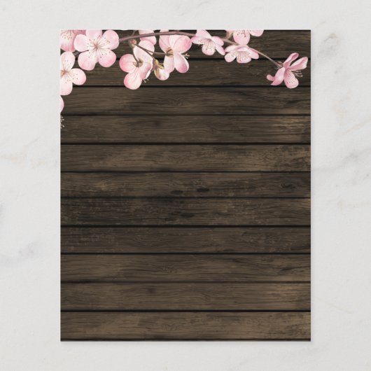 Budget roze Cherry Blossom zoete 16 Uitnodiging (Achterkant)