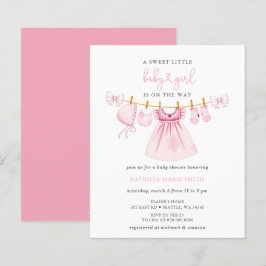 Budget Roze Clothesline Bow Girl Baby shower