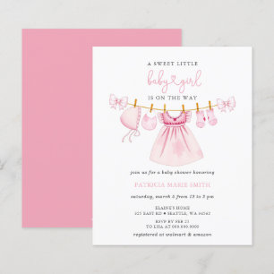 Budget Roze Clothesline Bow Girl Baby shower