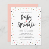 Budget Roze Confetti Baby Sprinkle Uitnodiging (Voorkant / Achterkant)