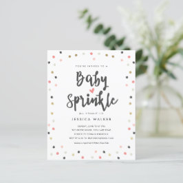 Budget Roze Confetti Baby Sprinkle Uitnodiging