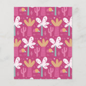 Budget roze dinosaurus 1e verjaardag Uitnodiging (Achterkant)