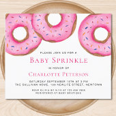 Budget Roze Donuts Meisje Baby Sprinkle Uitnodigin