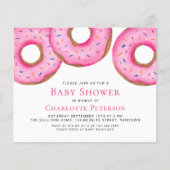 Budget Roze Donuts Meisje's Baby shower Invitation (Voorkant)