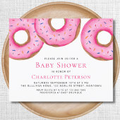 Budget Roze Donuts Meisje's Baby shower Invitation