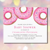Budget Roze Donuts Meisje's Baby shower Invitation