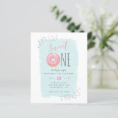 Budget roze Doughnut Sprinkle Sweet 1st verjaardag (Staand voorkant)