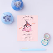 Budget Roze Een beetje Boo Baby shower Uitnodiging Flyer (Enkel)