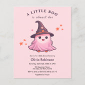 Budget Roze Een beetje Boo Baby shower Uitnodiging Flyer (Voorkant)