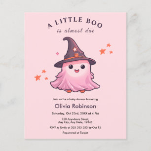 Budget Roze Een beetje Boo Baby shower Uitnodiging Flyer