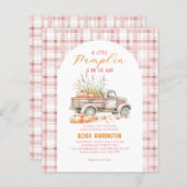 BUDGET Roze Een beetje Pumpkin Truck Baby shower (Voorkant / Achterkant)