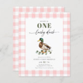 Budget Roze Een Lucky Duck Meisje 1e Verjaardag (Voorkant / Achterkant)