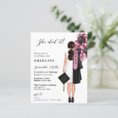 Budget roze eenvoudige foto ze deed het Afstuderen (Staand voorkant)