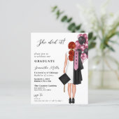 Budget roze eenvoudige foto ze deed het Afstuderen (Staand voorkant)