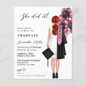 Budget roze eenvoudige foto ze deed het Afstuderen (Voorkant)