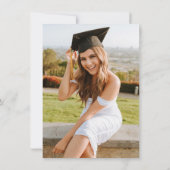 Budget Roze Elegant Script Photo Graduation Party Kaart (Achterkant)